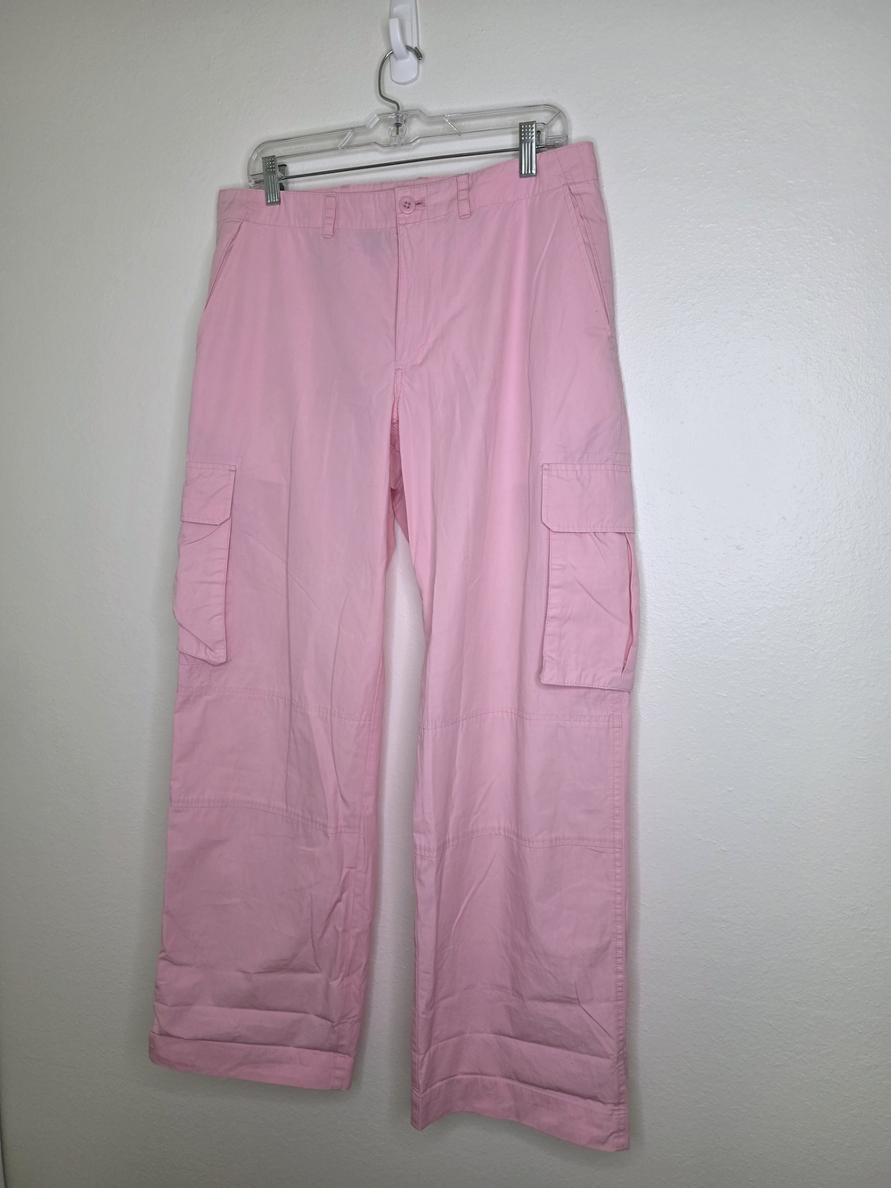 Ralph Lauren Pink Wide Leg Cargo Pants Size 12 Y2K Utility Gorpcore Festival